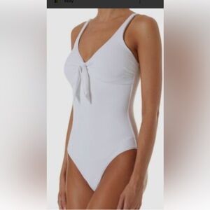 Express White Swimsuit with‎ Gold Accents women size small